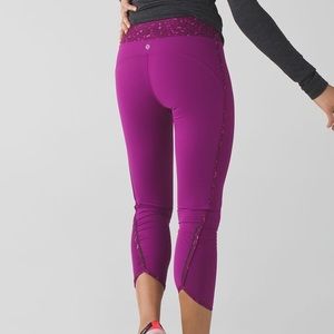 Lululemon Real Quick tight regal plum crop